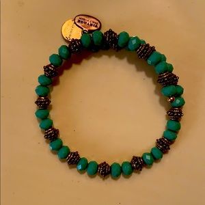 Gently used, ALEX AND ANI - Turq & Gold Bracelet